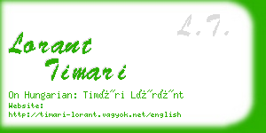 lorant timari business card